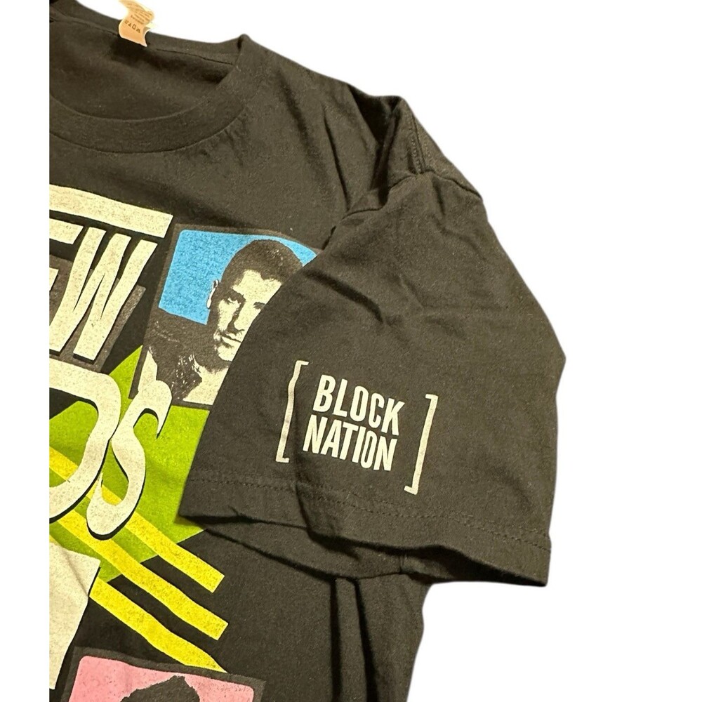 NKOTB New Kids On The Block Black T Shirt Mens L Block Nation On Sleeve Unisex - Picture 2 of 8